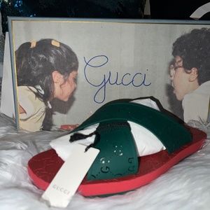 Authentic Gucci slides men size 9 red/green